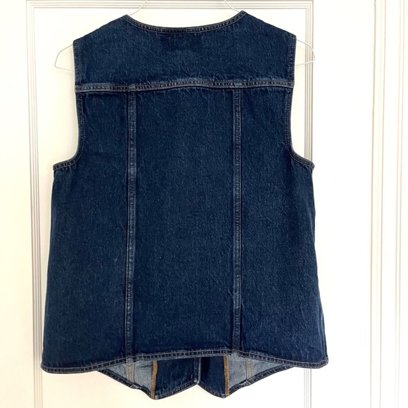 Madewell Denim Snap-front Long Vest | Size Medium - Picture 7 of 8